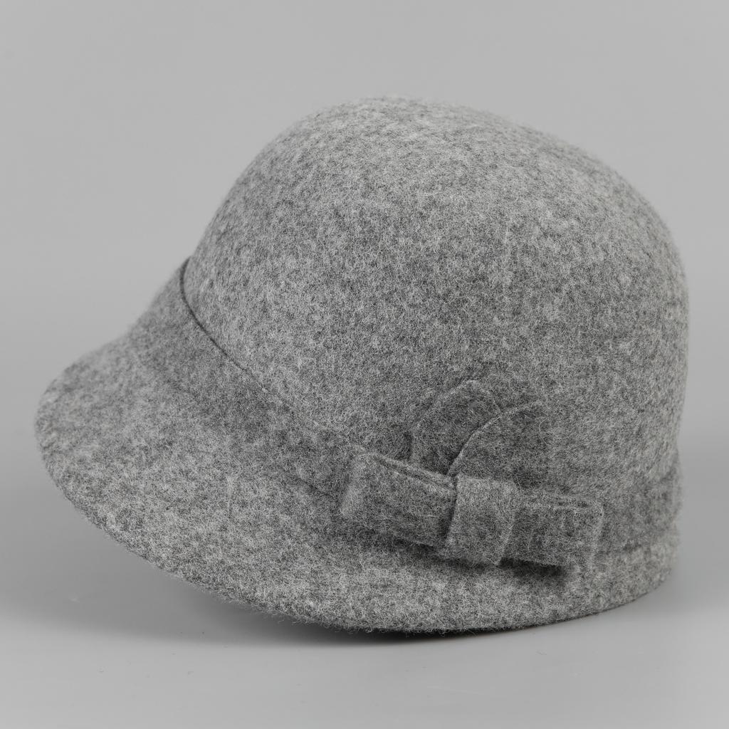 Autumn and Winter Bow Wool Warm Equestrian Hat Women's Bowler Top Top Hat British Temperament Felt Mother Hat