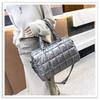 Tasche Damenmode Pendler Große Kapazität Eine Schulter Umhängetasche Koreanische Version Kleine Menschenmenge Plaid Baumwolle Anzug Handtasche