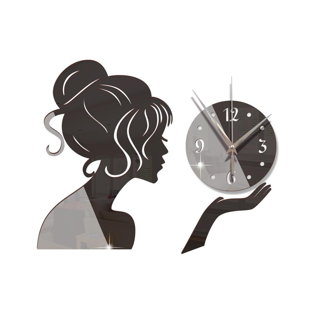 Acrylic Creative Mirror Wall Clock Mute Living Room Bedroom Sticker Personality Design Household Pointer Watch Home Decoration
