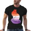 Pride Kitty  Lesbian  TShirt Work Duty Casual TShirt