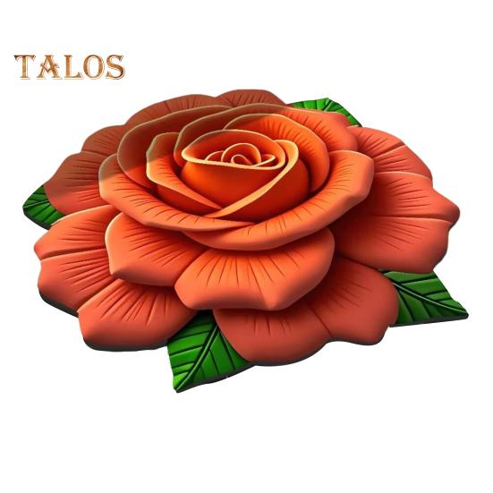 

Плюшевый цветочный напольный коврик, впитывающий диатомитовый напольный коврик, нескользящий 3D визуальный цветочный узор, ковер для спальни, прихожей, кухни 60cm оранжевый