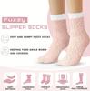7 pairs of women's plush lined warm socks, plush and fluffy sleeping socks, suitable for family, indoor and ladies' Christmas gifts