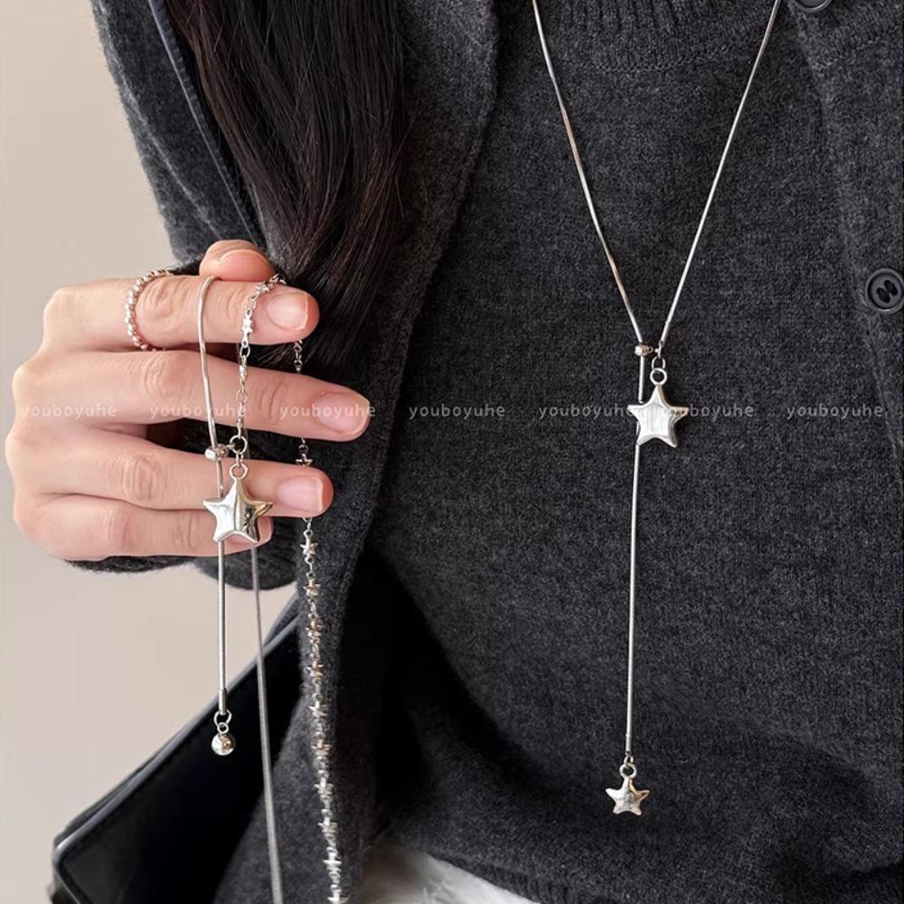 Long Star Adjustable Necklace Women's 2025 New Niche Versatile Autumn and Winter Sweater Chain Light Luxury High-end Accessories
