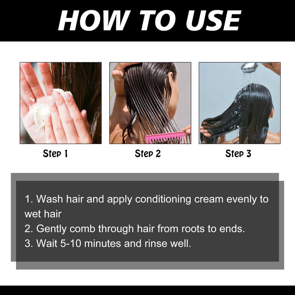 Crème de soin capillaire à la kératine hydratante lissante et soin des cheveux