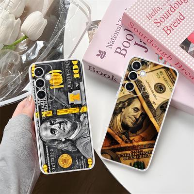USD Dollar Clear Mobile Phone Case for Samsung Galaxy S25 S24 S23 S22 S21Plus FE Ultra Colorful Cover