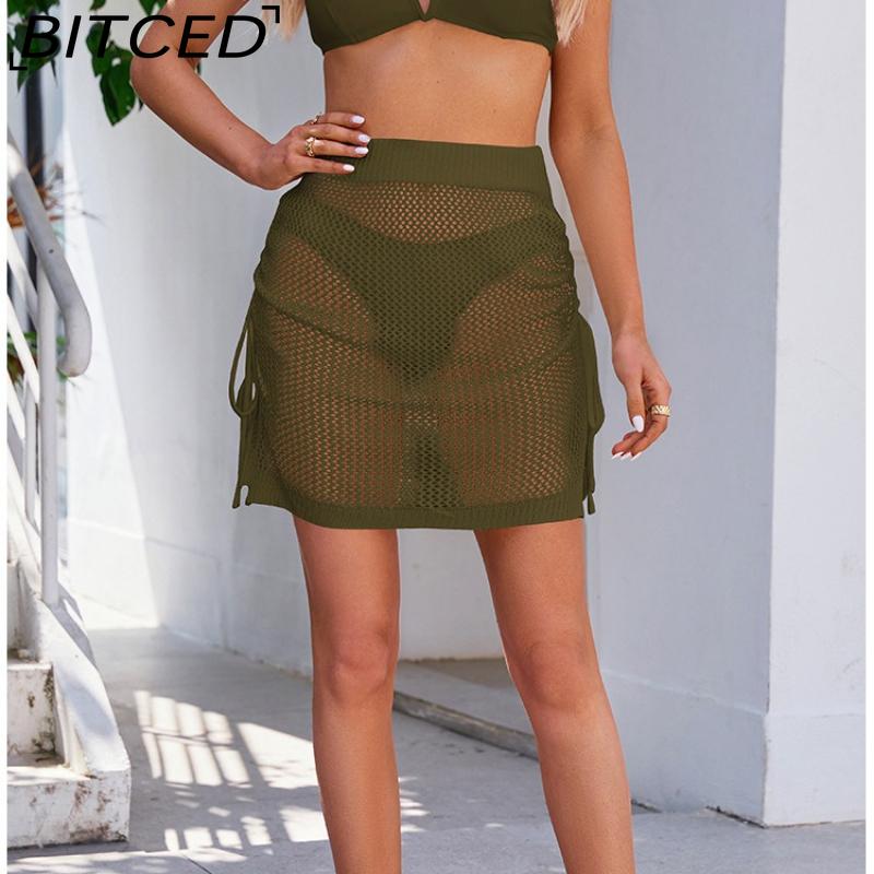 BITCED Sexy Bodycon Skirt - Lace-Up Hemline with Slit Women's Summer Skirt