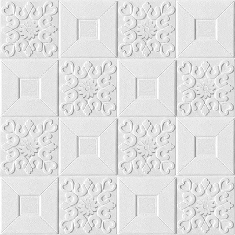 

10 шт. Пенопластовые 3D наклейки Самоклеящиеся Потолочные декоративные панели Водонепроницаемые обои Гостиная Спальня Украшение дома 10pcs(70cmX70cm)