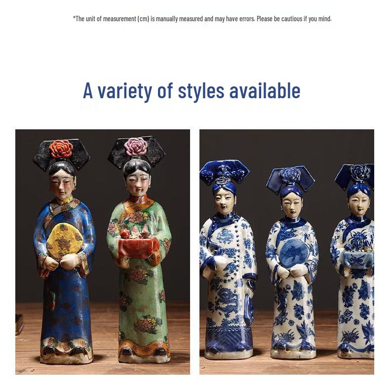 Creative Chinese Court Lady Ceramic Figurine for Modern Home Decor