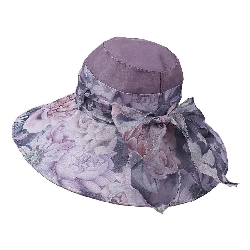 New Hat Women'S Large Brimmed Sunscreen Sun Hat Flower Versatile Look Young Age Reducing Hat Leisure Sunscreen Hat