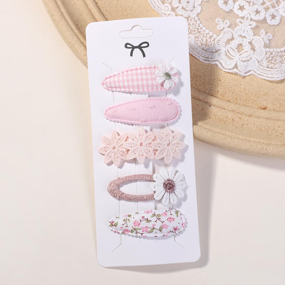 4/5Pcs Mini Baby Hairclip Cute HairClip Print Cotton Alloy for Toddler Girl Children Lovely Kid Headwear Baby Hair Accessories
