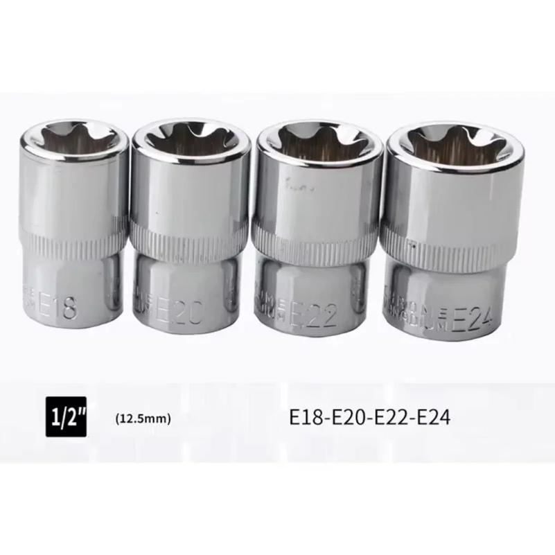 Set 14 Pezzi Chiavi a Bussola E-Torx Stella Femmina con Custodia 1/4, 3/8, 1/2 in. Set di chiavi a bussola esagonali esterne E4-E24 Set di chiavi a bussola per coppia