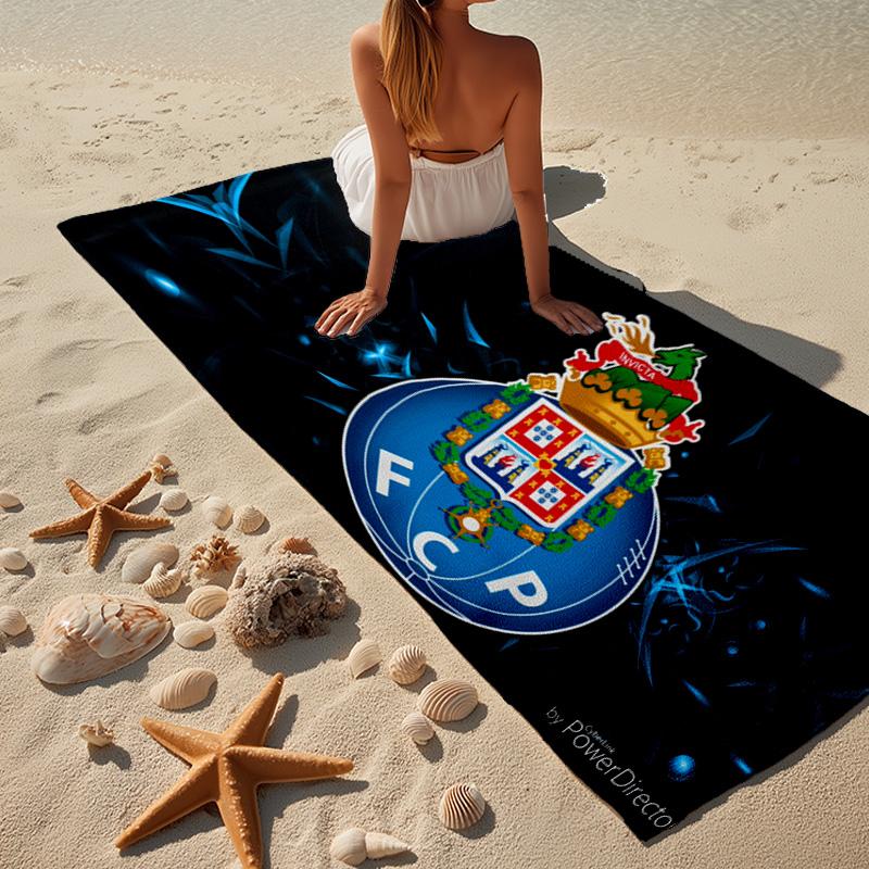 Asciugamano da Spiaggia con Stemma FC Porto, Asciugatura Rapida, Facile da Curare, Utilizzabile Sia per il Fitness che per le Vacanze al Mare, Essenziale Sportivo Regalo per Tifosi
