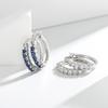 Niche Diamond Ear Buckle, Simple and Versatile Temperament Earrings, Colorful Sapphire Earrings