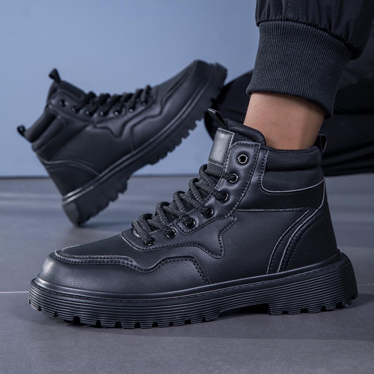 Shoes British Boots Trendy Shoes High Top Short Boots Autumn Platform Martin 39 чёрный