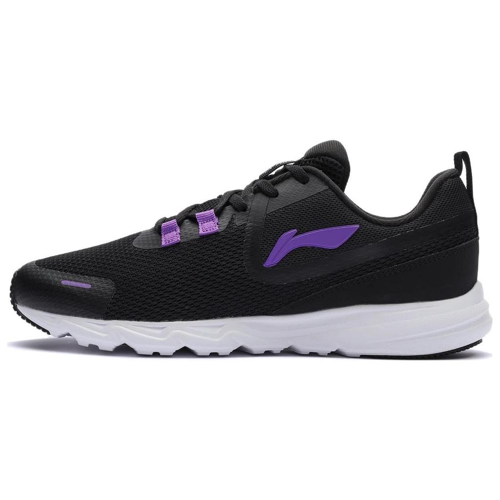 Li Ning Sports Lifestyle Series Comfortable Lightweight Shock Absorption Non-Slip Low-Top Casual Shoes Women Casual Shoes Black Purple AGLR306-2