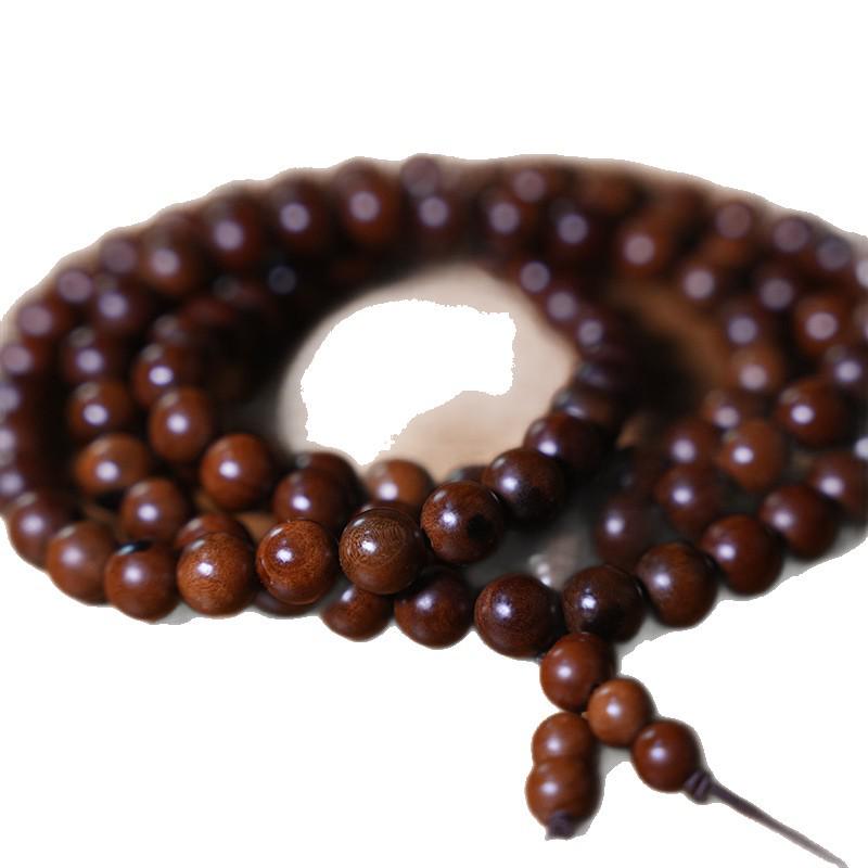 Thunderstruck Jujube Wood 108 Bead Buddhist Pendant Rosary - Unisex Handmade Jewelry Accessory