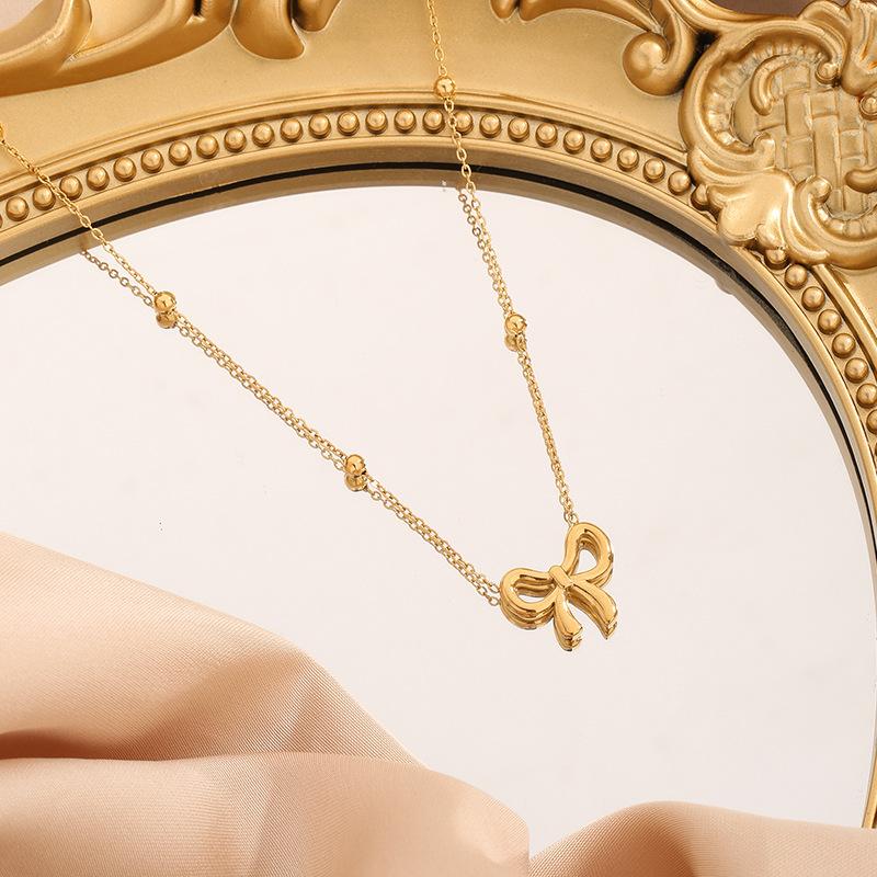 Jewelry Set for Women Stainless Steel 18k Gold Shell Butterfly Heart V-shape Pendant Necklace Rings Earring Bracelet Set