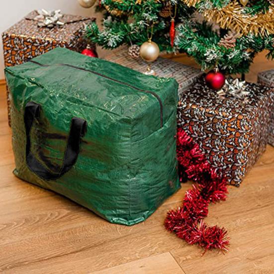 Christmas Tree Storage Bag Generous Capacity Waterproof Dustproof Reinforced Tear-Resistant PE Woven Tree Storage Organizer