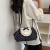 Koreanischer Stil Spitze Schleife Umhängetasche Leinwand Retro Achseltasche Lässige Umhängetasche Damen