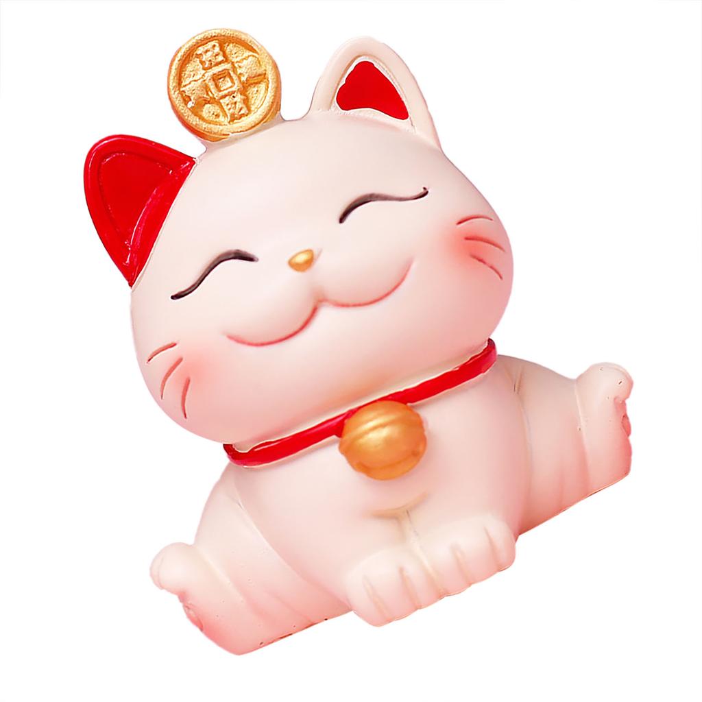 Lucky Cat Ornament Synthetic Resin Fortune Cat Statue Decoration for Home Living Room SJ0001 4