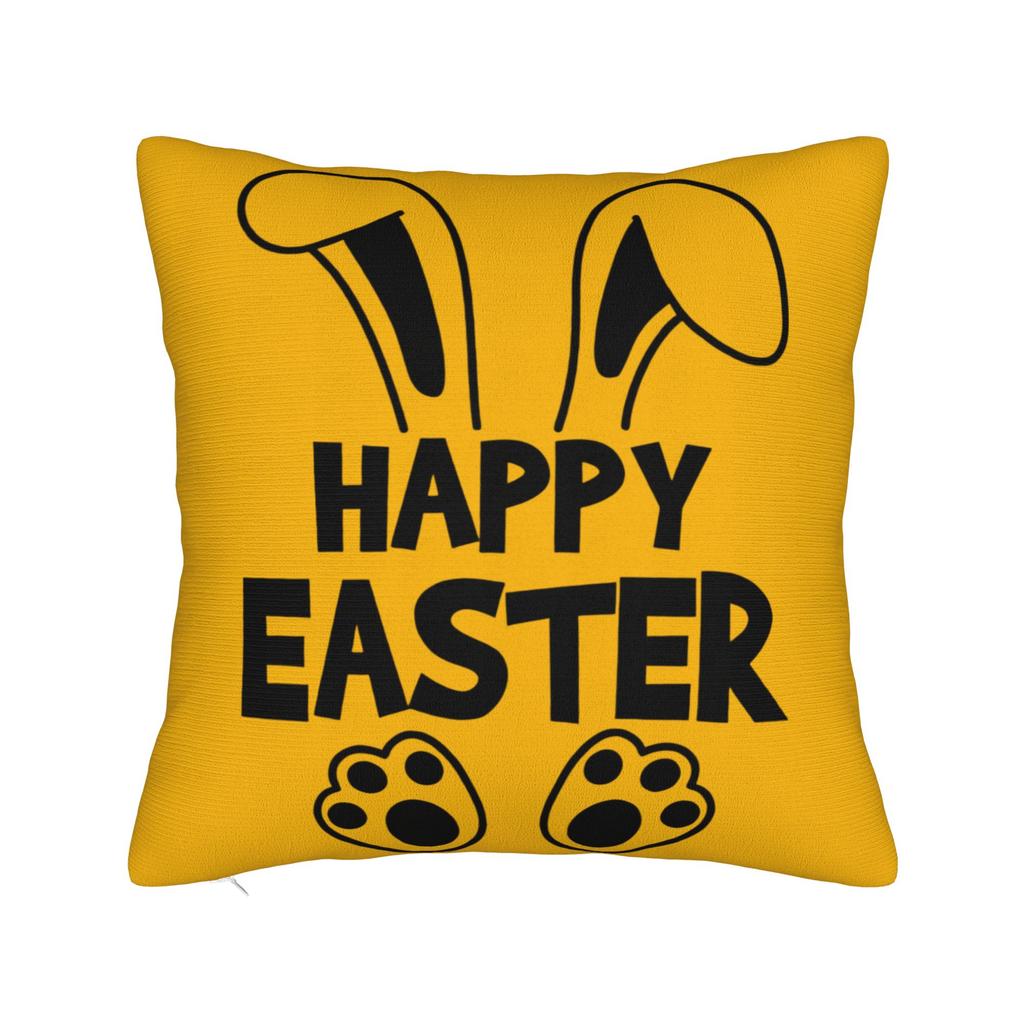 Funny Easter Cats Ears Bunny Eggs Pillow Case Comfy Pillow Cover Vintage Pillowcases For Sofa Couch Bed Living Room
