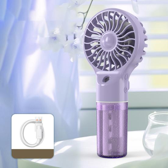 Misting Handheld Fan with 4 Speeds Settings Portable Mist Spray Summer Cooling Fan USB Rechargeable Travel Outdoor Personal Fan