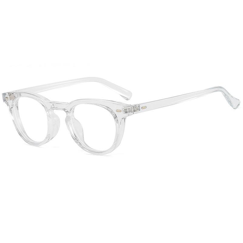 Round Shape Glasses Woman Fashion Trendy Blue Light Blocking Men Glasses Frame Rivets Decoration Glass for Women