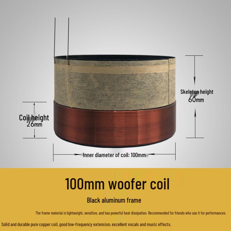 99.5mm Bass Voice Coil, 99.8 High Power, White/Black Aluminum Glass Fiber 100-Core Speaker Repair Parts
