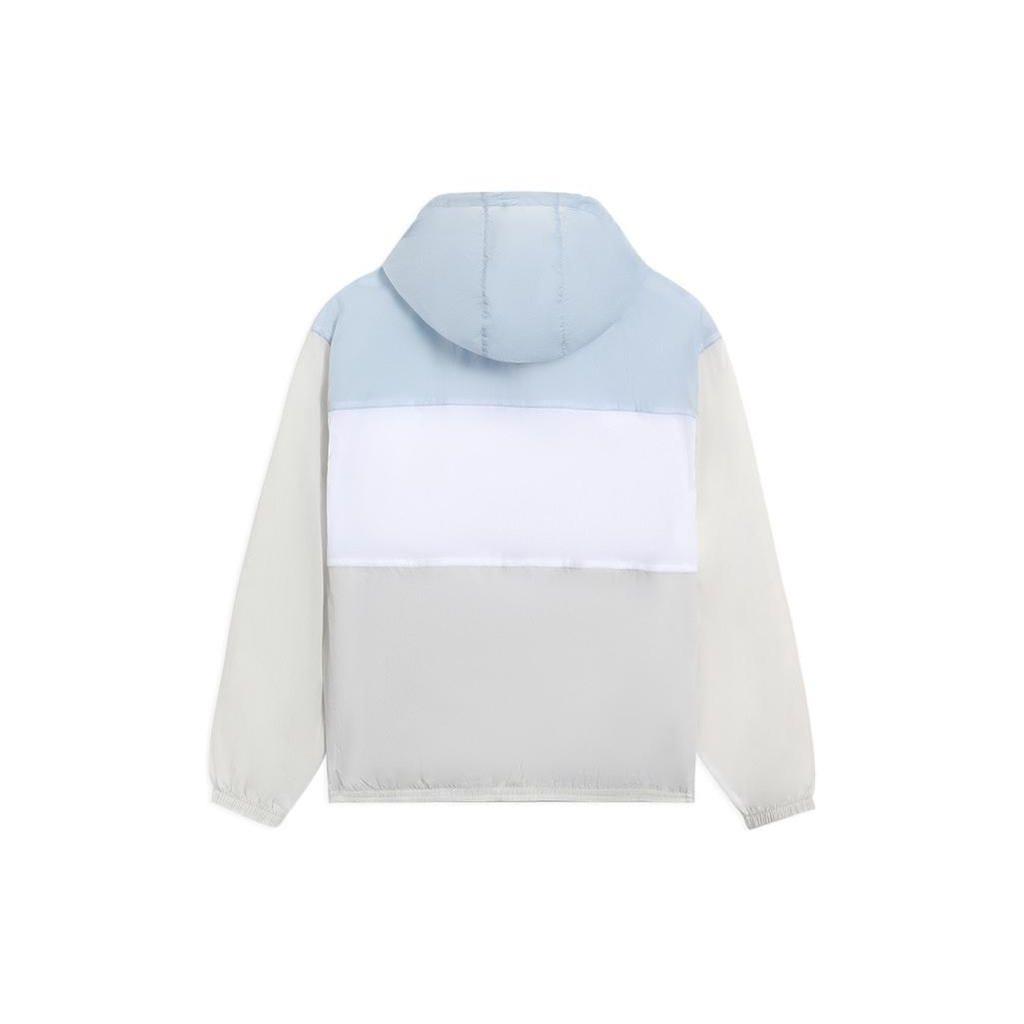 Li Ning Color Block Brand Logo Stand Collar Zip Jacket Men Jacket Micro-Crystal-Gray AFDS473-1