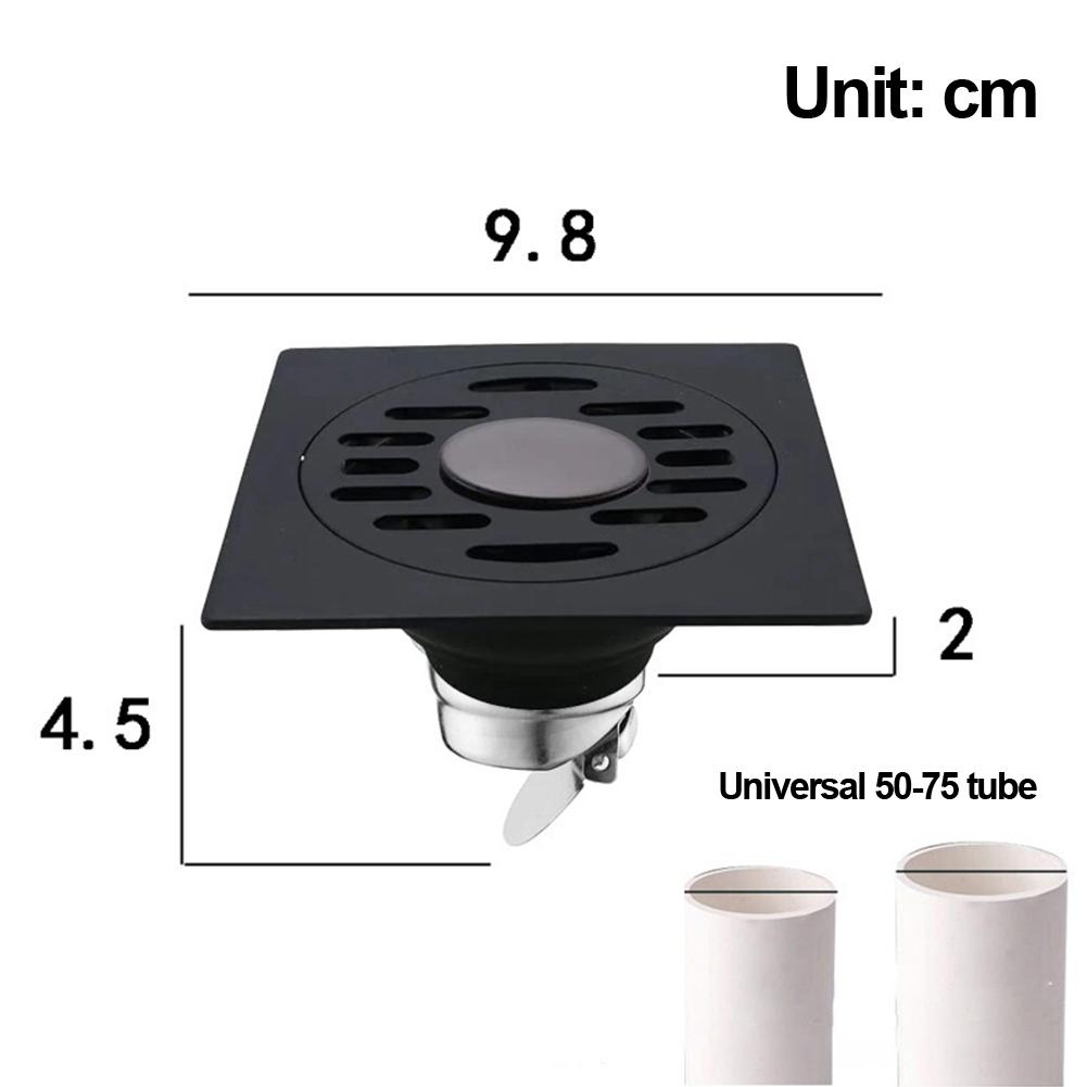 Dusjgulvsluk Rustfritt stål Gulvsluk Kjøkken Bad Hårfanger Sluk Balkong Vaskemaskin Gulvlekkasje