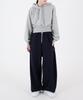 UMM Women'S Snap Button Wide Balloon Sweatpants Navy