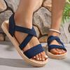 Fashion Summer New Flats Sole Women Sandals Fashion Cross Band Plus Size 43 Beach Sandels 2025 Hot Seller Ladies Vacation Zapatillas