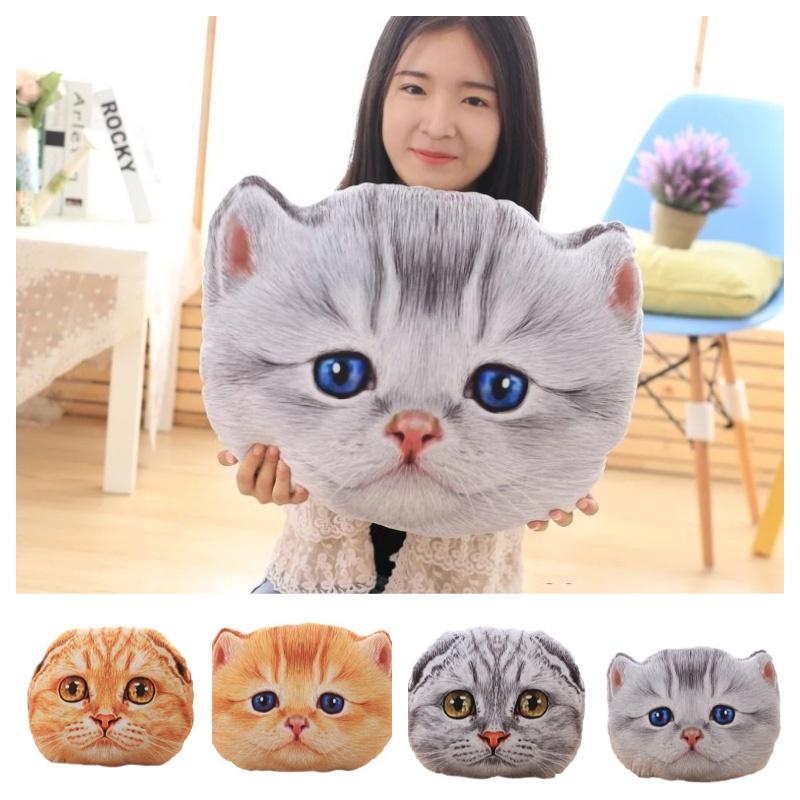 Cute And Creative 3d Cat Head Cushion Soft Plush Alien Cat Pillow Gift