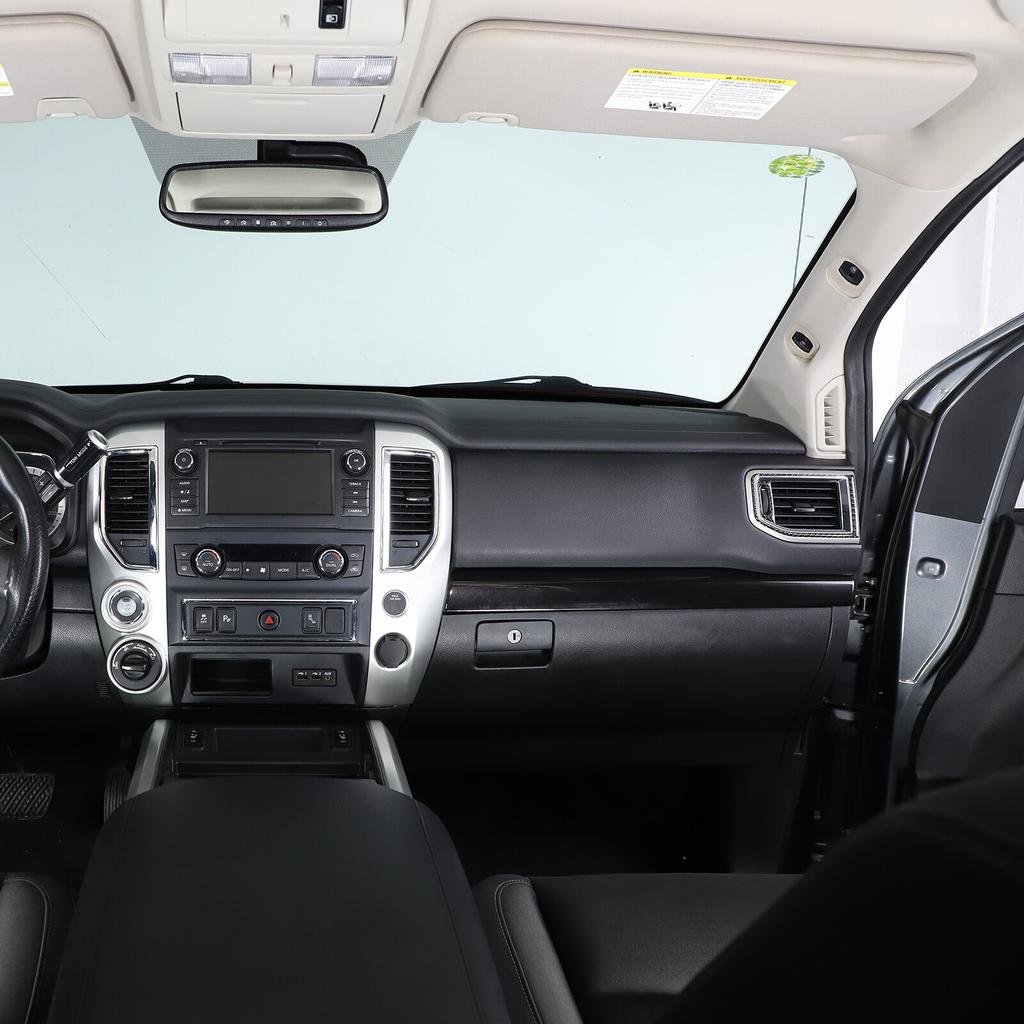 Carbon Fiber Center Console Side Air Vent Trim Sticker For Nissan Titan 2016-23