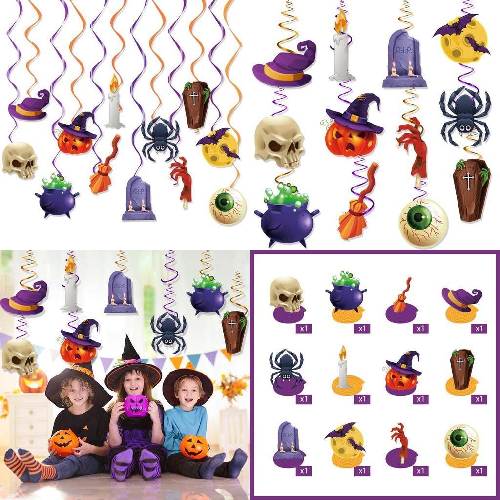 Theme Halloween With Spider Witch Spiral Design Pendant For Festival Venue Decor