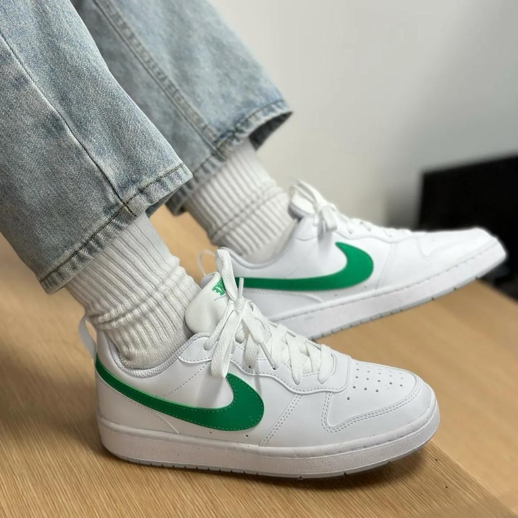 (GS) Nike Court Borough Low Recraft 'White Green' Kids' DV5456-109