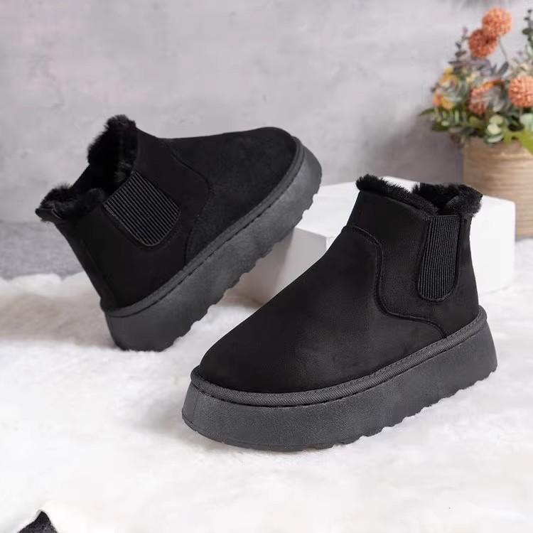 fashion Winter Women's Boots Warm Short Plush 2024 Hot Sale Thick-soled Women Mid Heel Water Proof Casual Comfortable Snow Boots