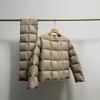Winter New Down Jacket Women's Short White Duck Down Removable Scarf Puff Checkered Jacket