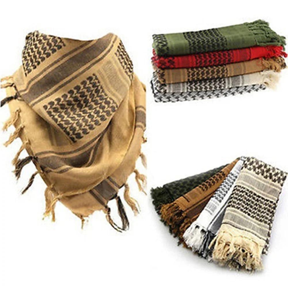 Lightweight Plaid Hijab Scarf For Men And Women Arab Desert Headscarf Soft Tactical Hiking Scarves Unisex Turban Military Shawl