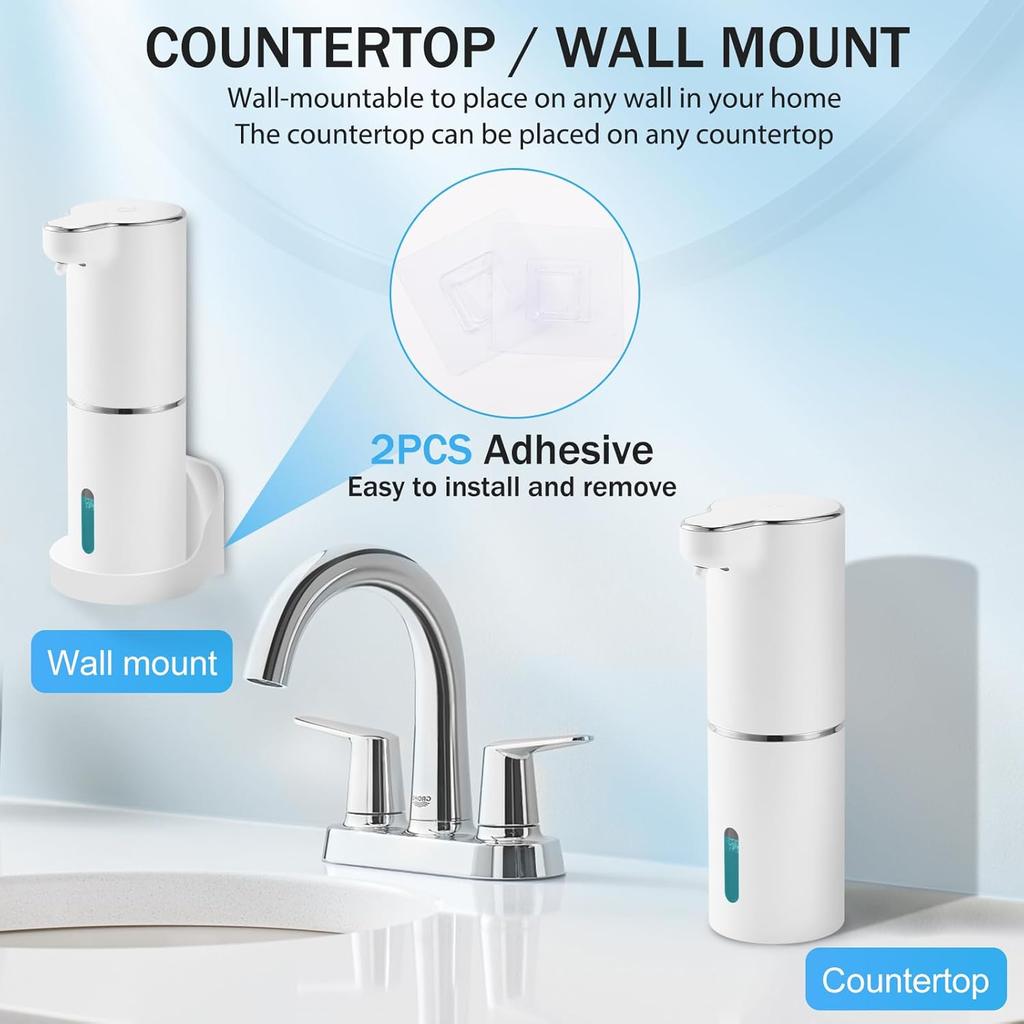 Automatic Foam Soap Dispenser Touchless: Rechargeable Soap Dispenser Wall Mount White