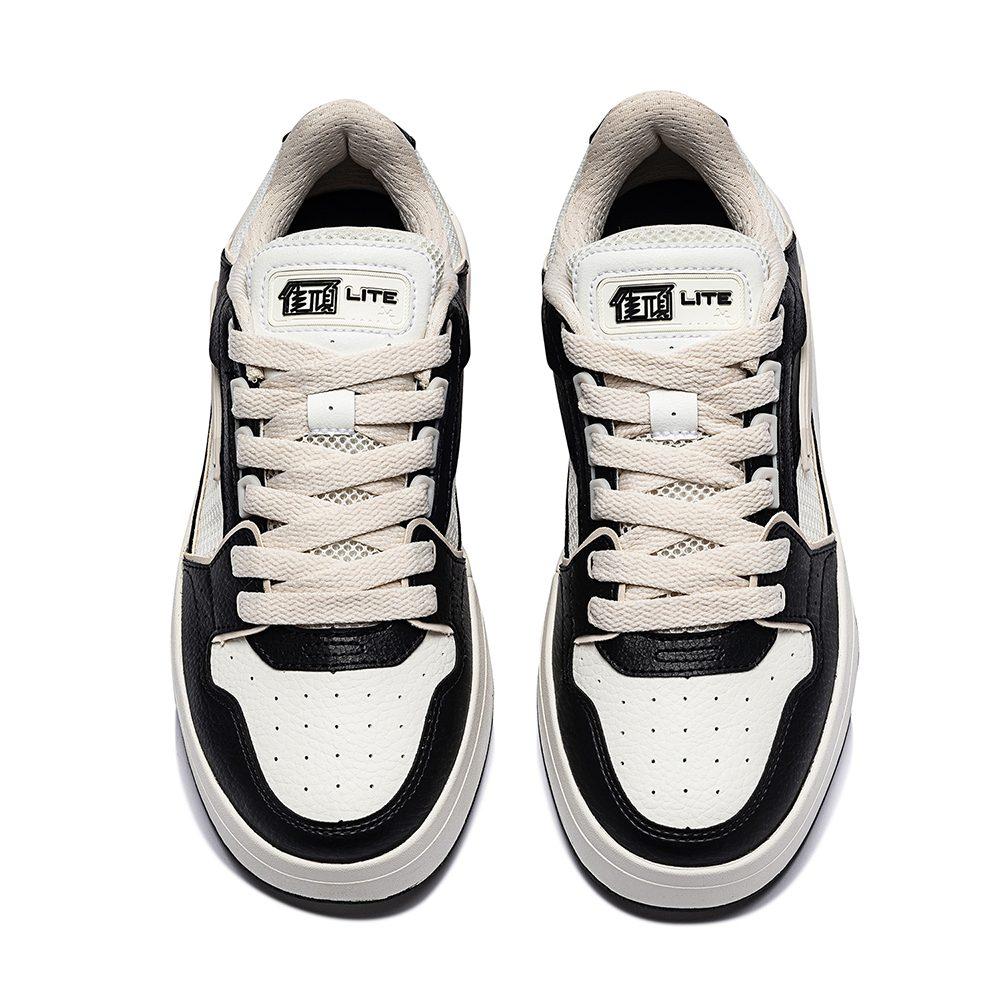 Anta Street Lite Slip Resistant Cushioning Low top Skateboard Shoes Men's Black White Gray 112518071R-1