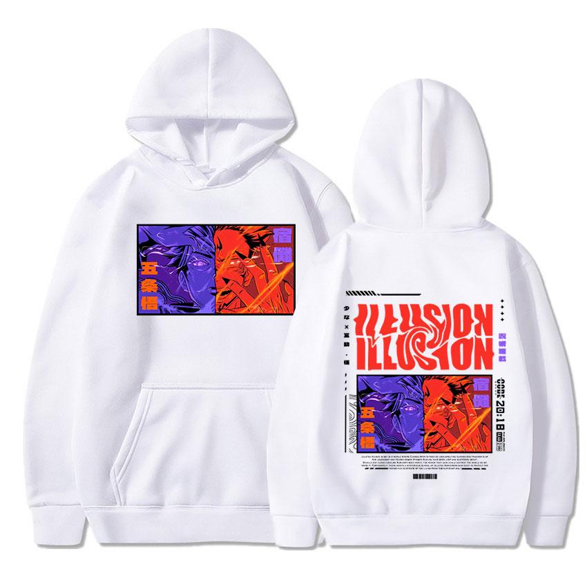 Anime Jujutsu Kaisen Hoodies RyoUnisex Sukuna Gojo Satoru Hoodies Unisex Casual Vintage Oversized Long Sleeves Hooded Sweatshirts Unisex Streetwear