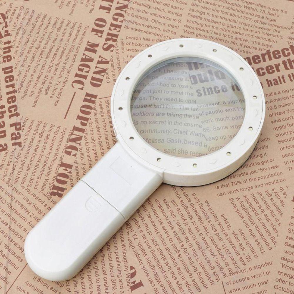 HD Hand Held Magnifying Glass LED Light Illuminated Magnifier  Seniors Reading