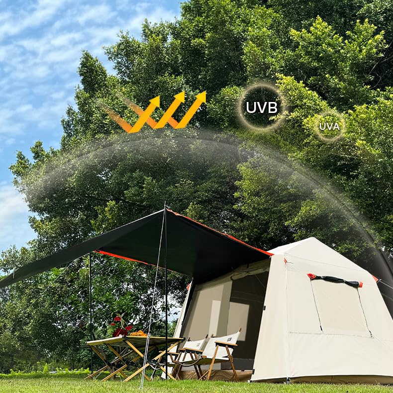 ADAWO One Touch Tent for 2 To 4 Auto Water Pressure Resistance 3000mm Large Front Tent Double Layer Suitable for All Easy To Independent Windproof and