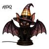 Halloween Room Decor Witch Hat Lamp Stained LED Light Table Lamp with Warm Glow Gothic Reading Nook Night Light for Bedroom Mantel Bookshelf