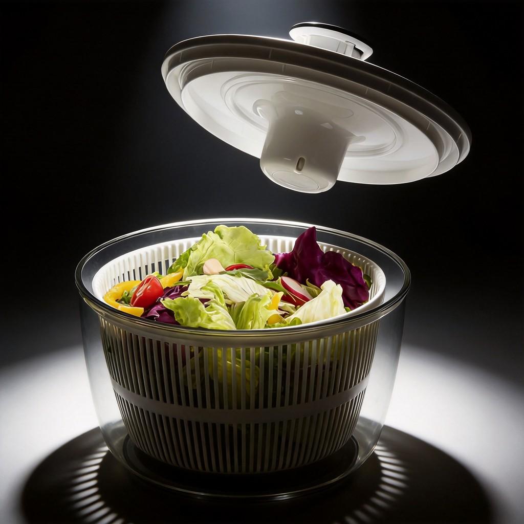Multi Function Salad Spinner Basket With Manual Rotation For Fresh Fruit And Vegetable Washing