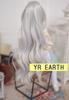 YR EARTH S340 Doll Heat Resistant Wig inches Wig Long Ponytail BJD DD MDD 8-9 1/3 (Light Gray)