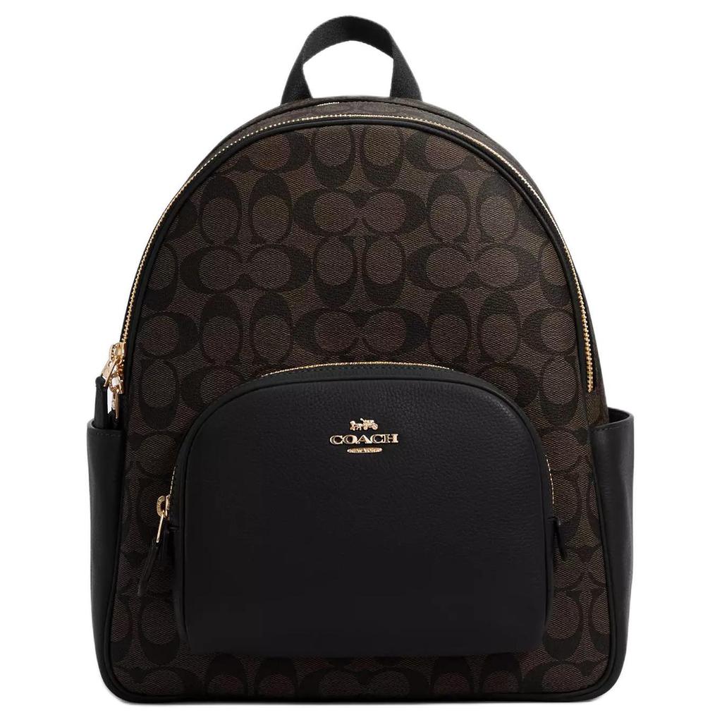 Coach Gericht Canvas Leder Rucksack Groß Damen Schwarz / Braun (Unisex) Rucksäcke 5671 IMAA8