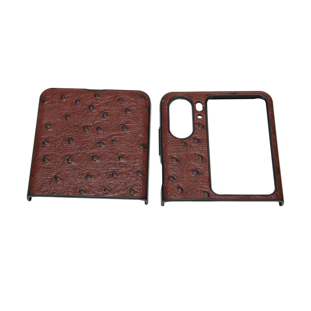Ostrich Print Phone Case Anti Scratch Dustproof Foldable Phone Protective Cover for Oppo Find N2 Flip