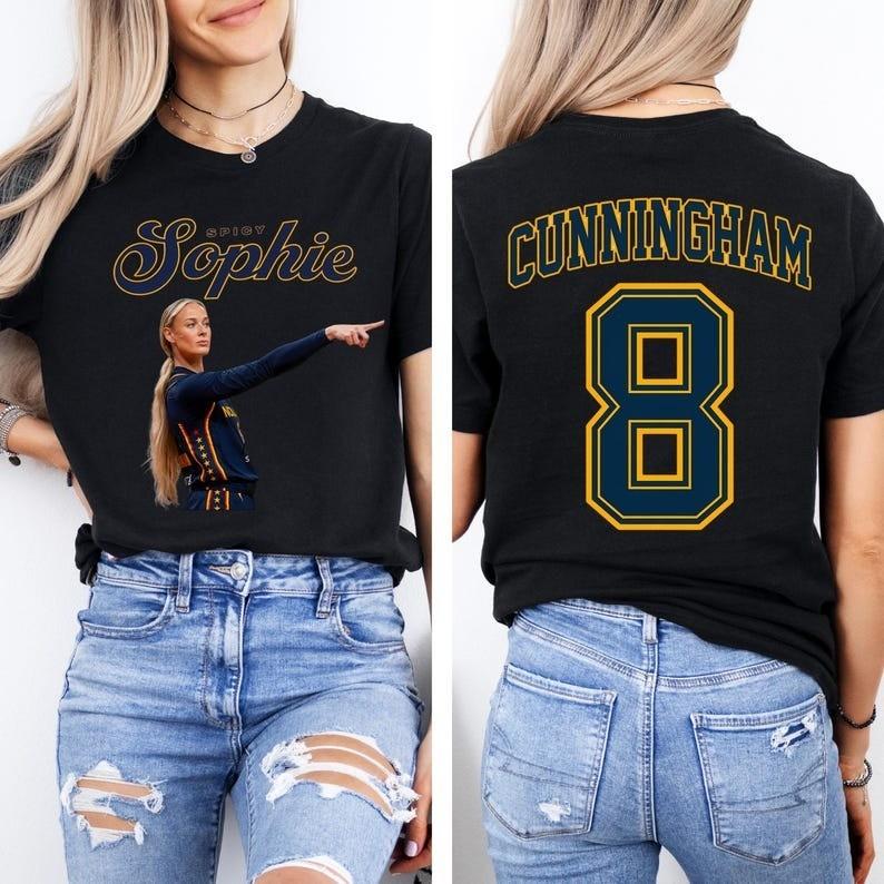 HOT Sophie Cunningham 8 Fan Tee, Maglietta Retro da Pallacanestro